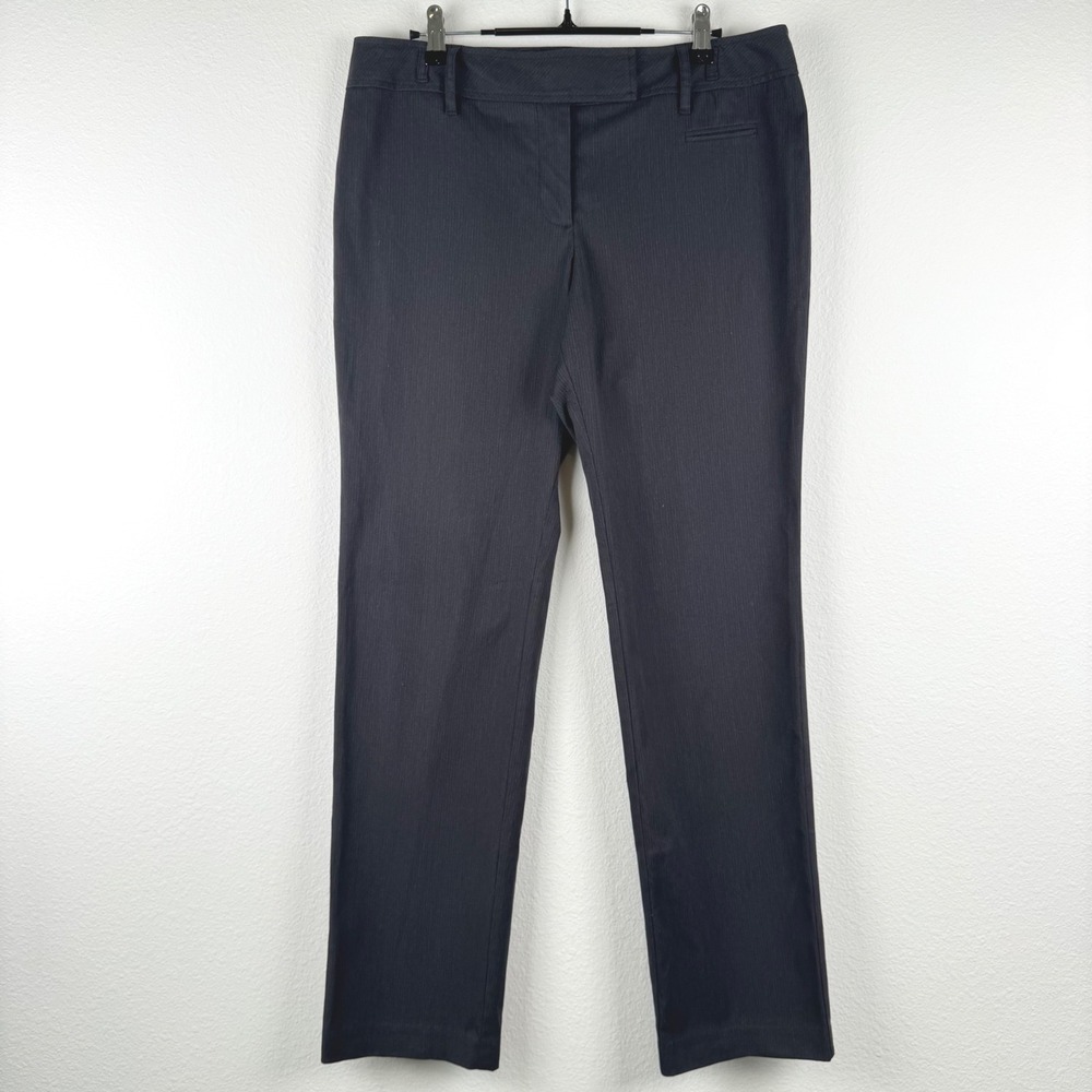 Ann Taylor LOFT Dress Pants Women 10 Grey Excellent Office Pinstripe Trousers